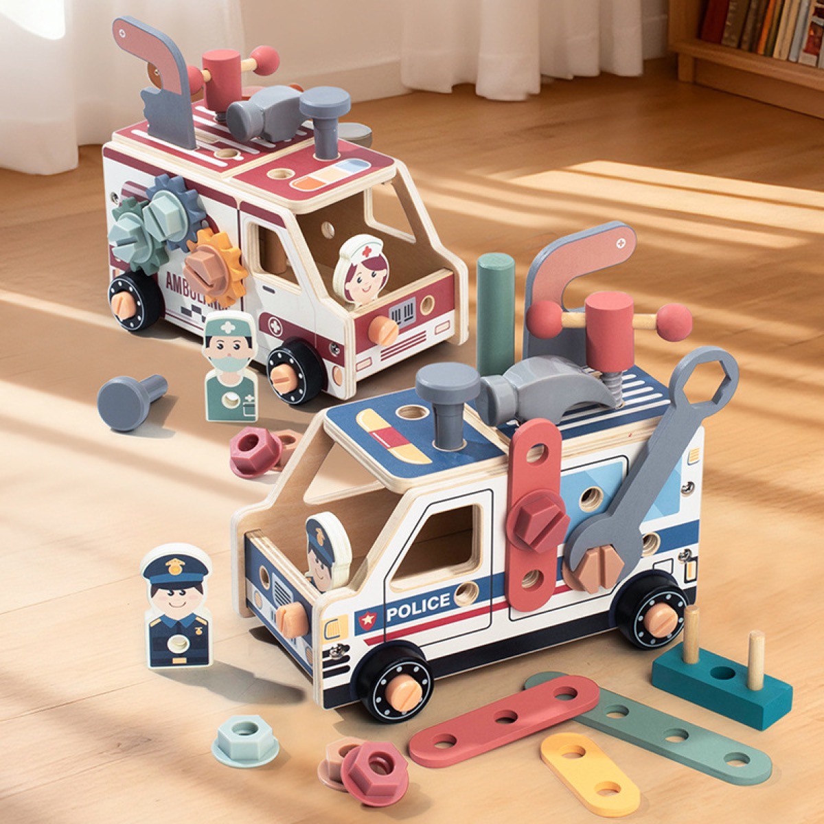 Wooden early education tool truck