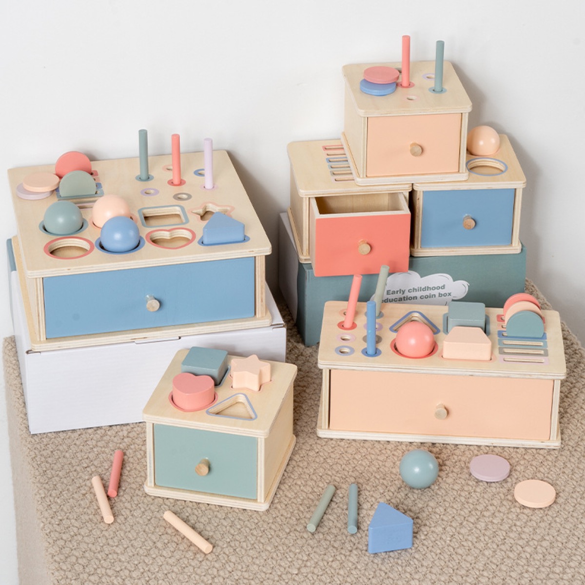 Wooden cognitive matching toy